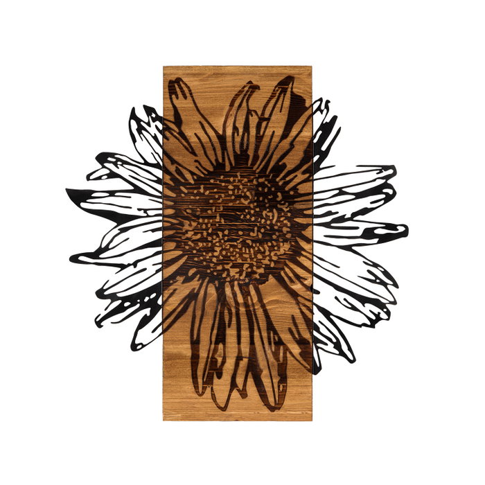 Wallity Daisy - Escultura de pared en Negro y Nogal Wallity Daisy - Escultura de pared en Negro y Nogal